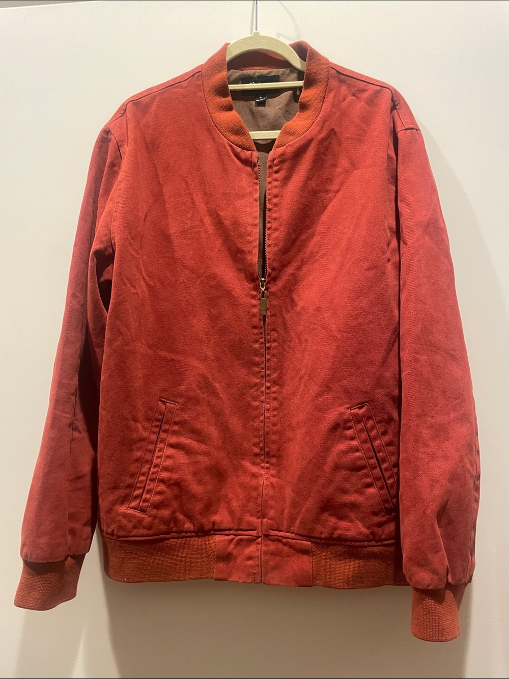 Men's Brixton Red Bomber Jacket - Classic Zip Front